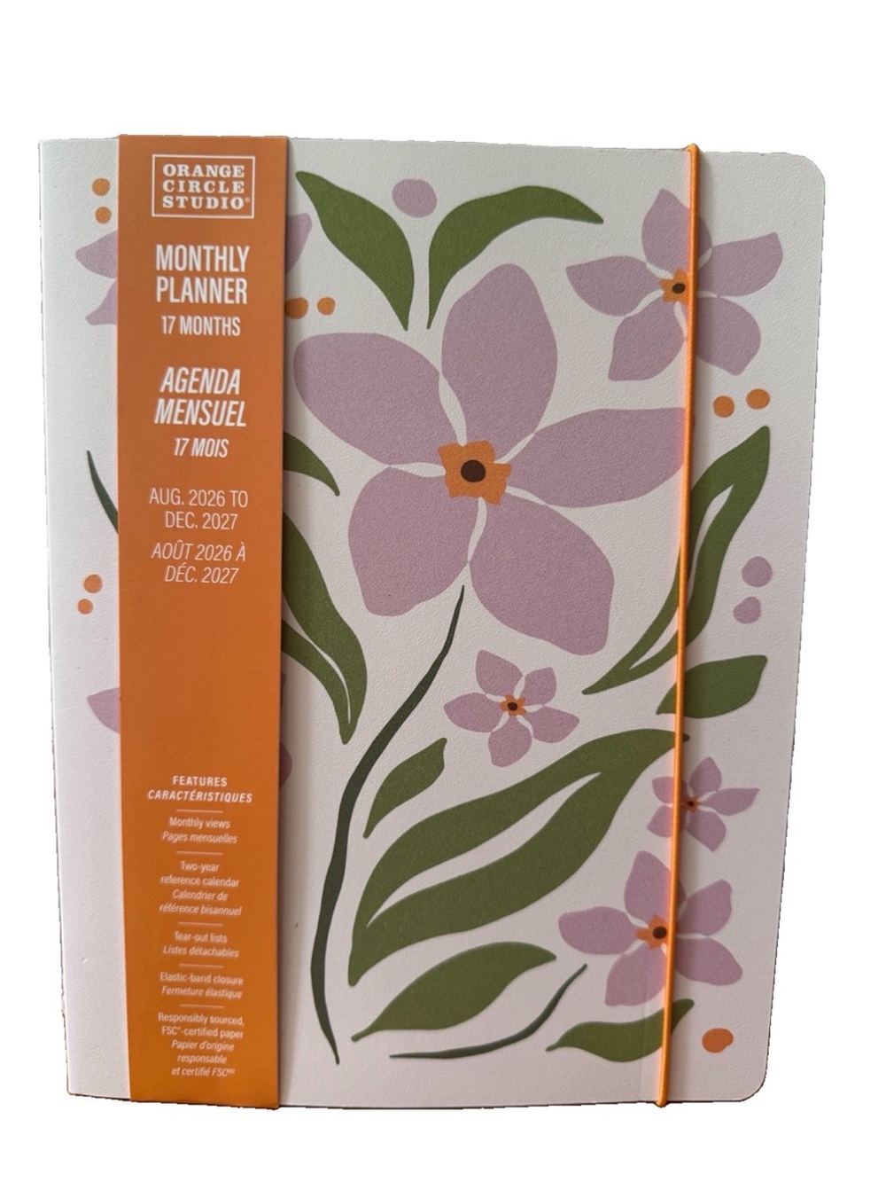 2026-2027 Monthly Planner 17 month Planner Orange Circle Studio Black & White
